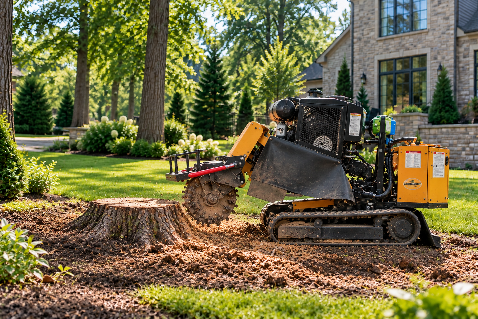 Professional residential stump grinding